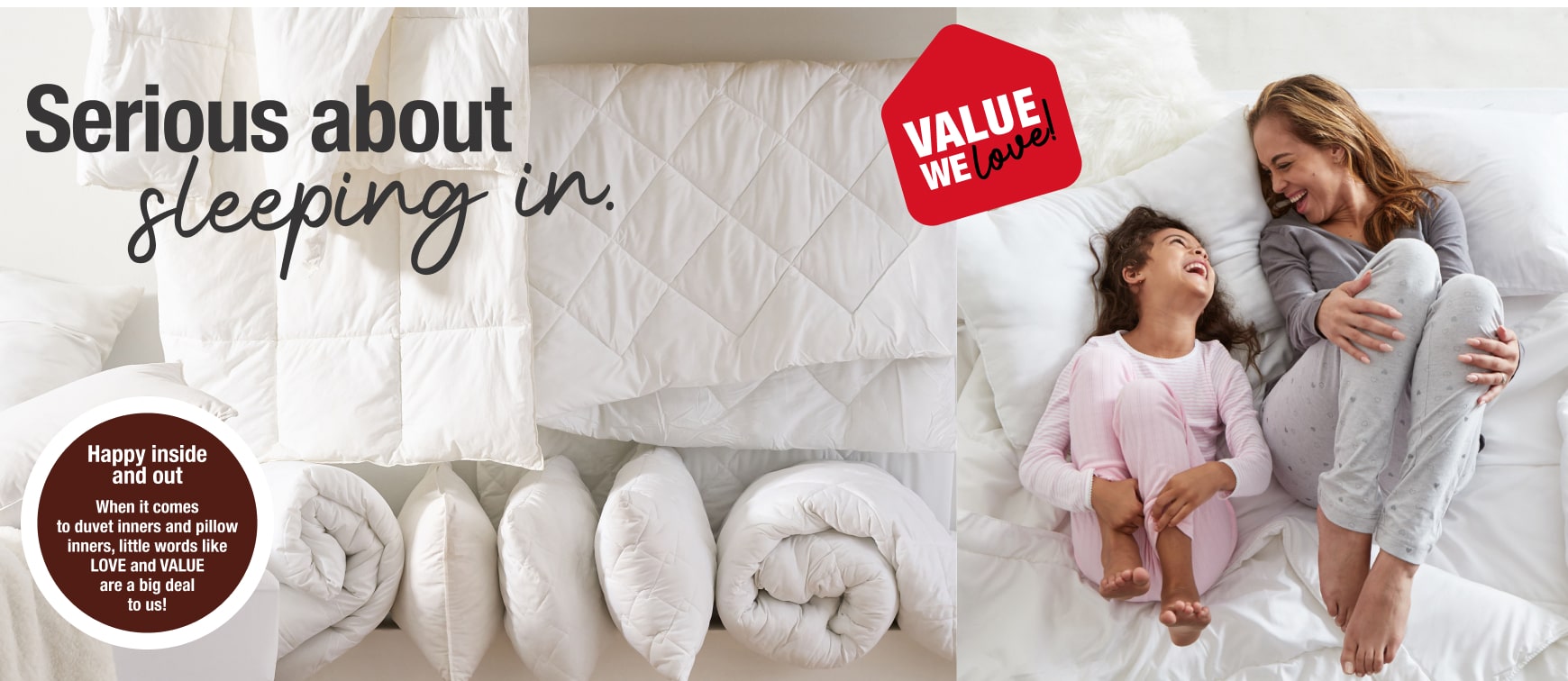 Shop comfortable duvet and pillow inners.