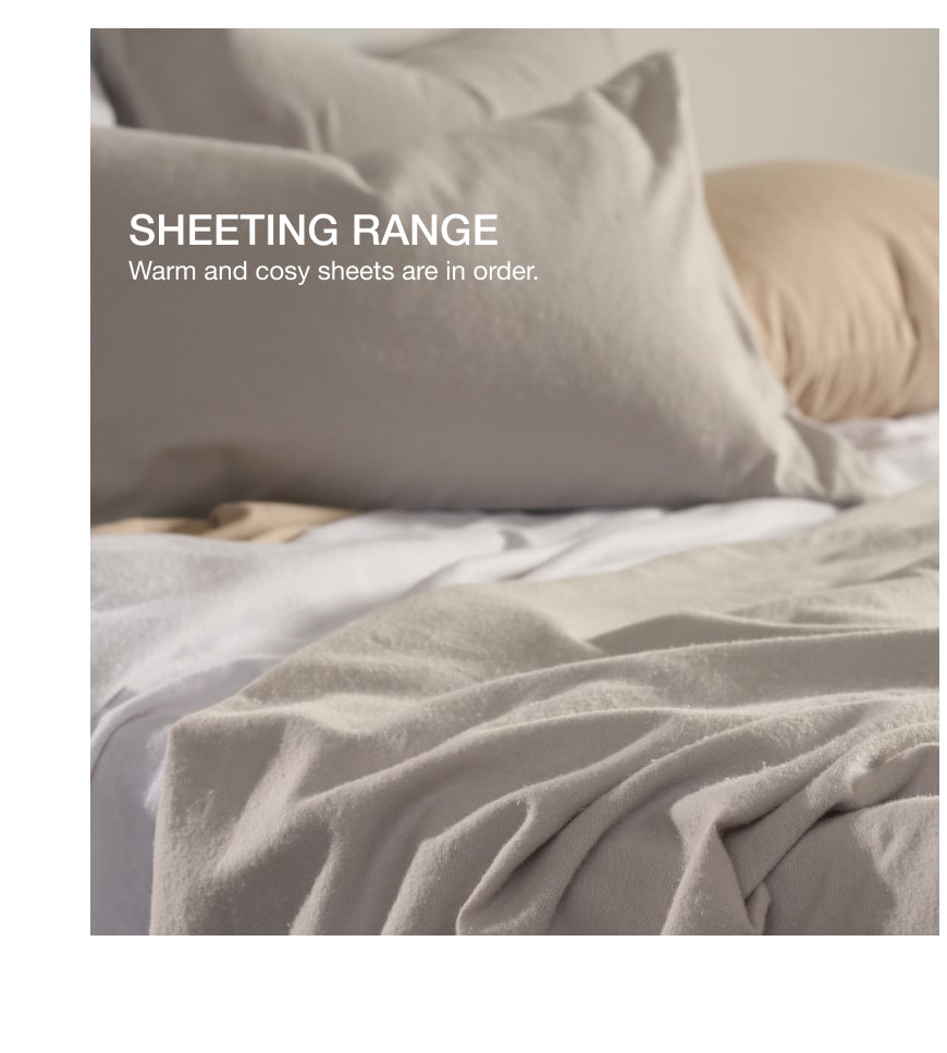 Shop flat or fitted sheets across various thread counts for your comfort.