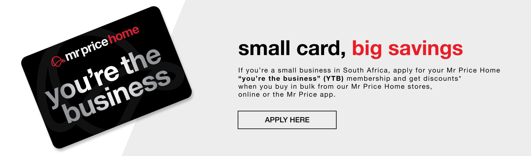 You're the business, Business to business sign up banner