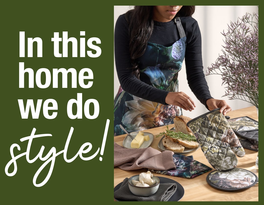 In this home we do style. Shop all products related to your kitchen and dining experience