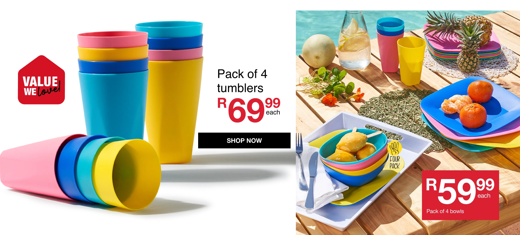 pack of four tumblers