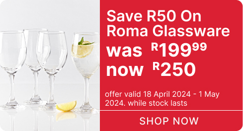 shop roma glassware promo