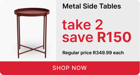 shop metal side tables promo, take 2 side tables and save R150