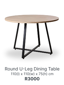 round u leg dining table, shop dining tables