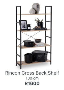 shop rincon cross back shelf, shop shelving