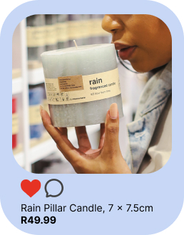 shop rain pillar candle, as seen on social