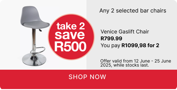 shop bar chairs, shop a bar chairs promotion, buy 2 bar chairs and save R500