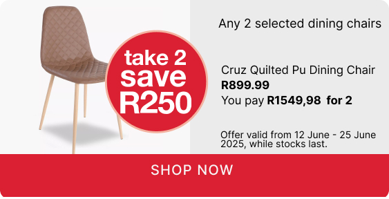 shop dining chairs, shop a dining chairs promotion, buy 2 dining chairs and save R250