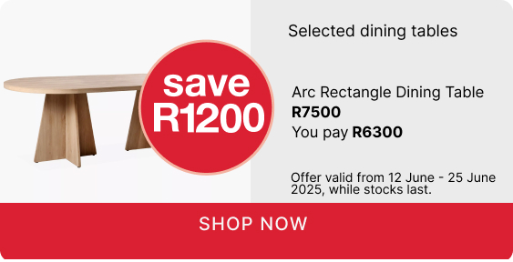 shop dining table promo, shop a dining table promotion, buy a dining table and save R1200