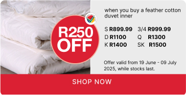 shop feather cotton duvet inner, shop a feather cotton duvet inner promotion, buy a feather cotton duvet inner and save R250
