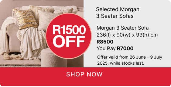 shop morgan sofas, shop a morgan 3 seater sofa promotion, buy morgan 3 seater sofa and save R2000