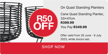 shop planters, shop a planter promotion, buy a quad standing planter and save R50
