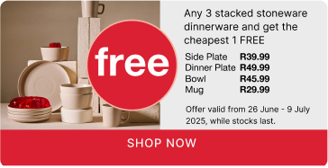 shop stoneware dinnerware, shop a stoneware dinnerware promotion, buy any 3 stacked stoneware dinnerware and get the cheapest free