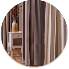 Transform your space with flowing curtains – privacy and style in every fold.
