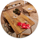 Gather in style around our elegant dining tables – crafted for memorable meals.