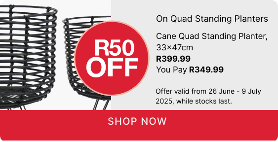 shop planters, shop a planter promotion, buy a quad standing planter and save R50