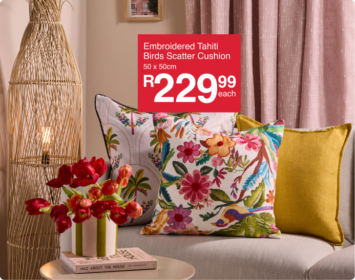 shop a tropical state of mind is  a floral island style themed lounde collection by mr price home