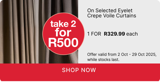 shop mr price homes curtains, curtains promotion, take 2 selected curtains for R500