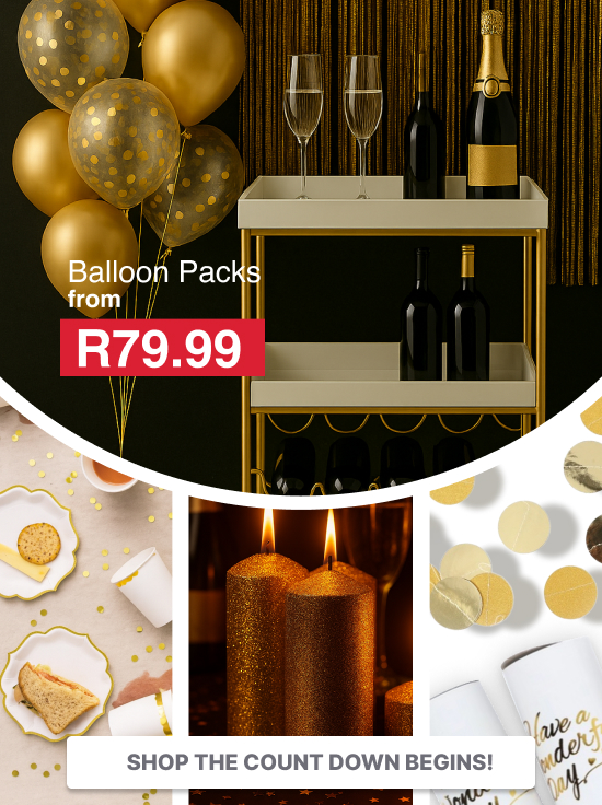 shop new years eve, shop all you need for a great party, shop bar and party with mr price home, new years eve party essentials, new year eve party decor
