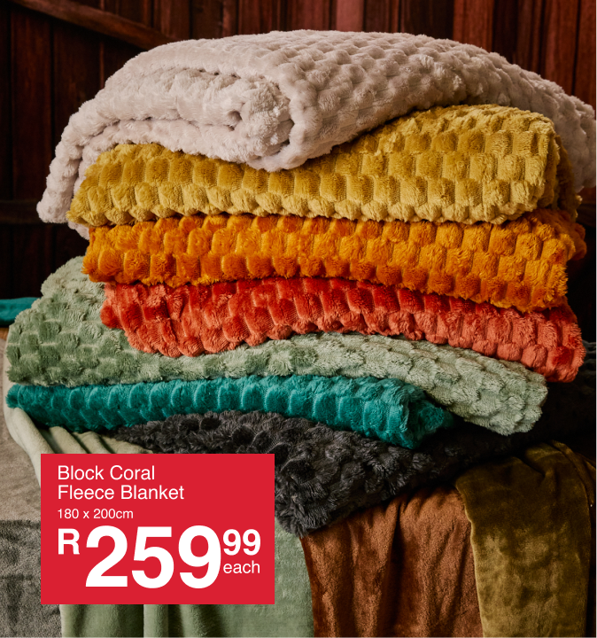Block Coral Fleece Blanket