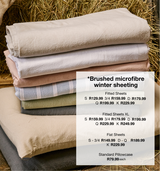 *Brushed microfibre winter sheeting