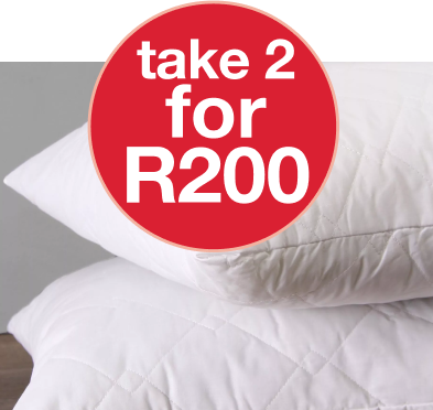 save R200 when you take 2 quilted pillow cases