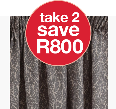 shop Any 2 Selected Taped Jacquard Curtains, Botanic Taped Curtain