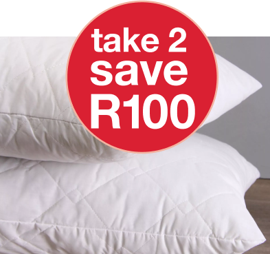 save r100 on Selected soft touch standard pillows