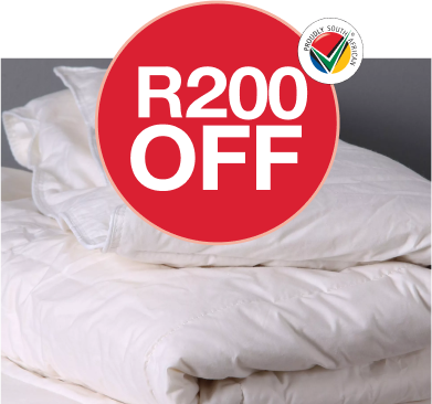 save R200 When you buy a down-like cotton duvet inner