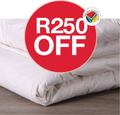 save R200 When you buy a feather cotton duvet inner