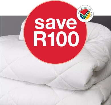 save R100 When you buy a ball fibre soft touch duvet inner