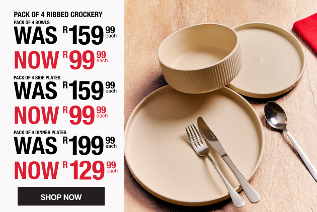 PACK OF 4 RIBBED CROCKERY