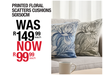 selected printed floral scatters cushions 50x50cm