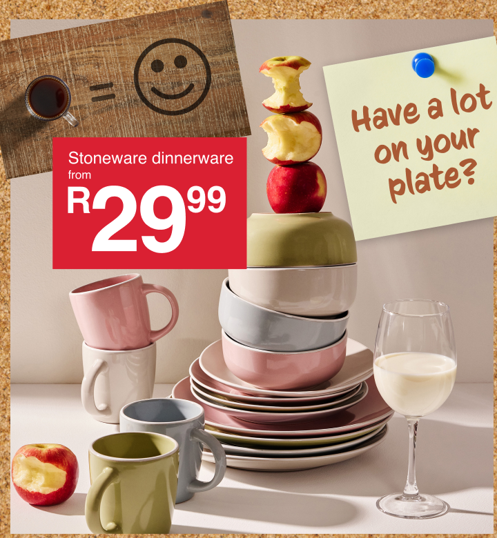 shop dining, bag all your dinner plates, side plates and coffee mugs for university