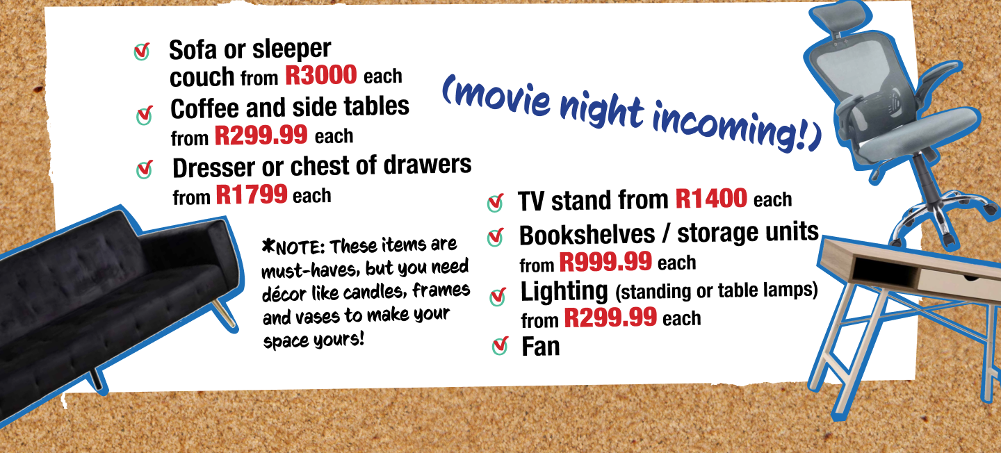 shop new in furniture, shop furniture for your university flat