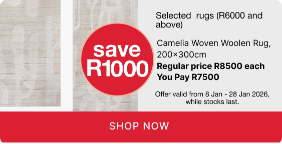 shop shop rugs promotion, shop rugs on a discount, shop value for money rugs, save r1000 when you buy a woolen rug