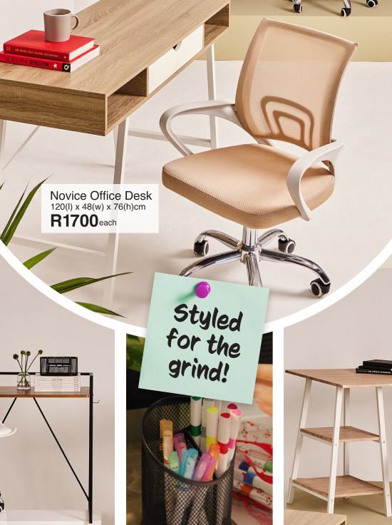 shop the work space edit, shop wooden office deks, office chairs and office stationery all for your at home office