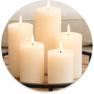 Scented candles and elegant candle holders to create a warm atmosphere in your home