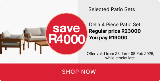 shop patio set promotion, shop patio sets on a discount, shop value for money patio sets, save r2000 when you buy a patio sets
