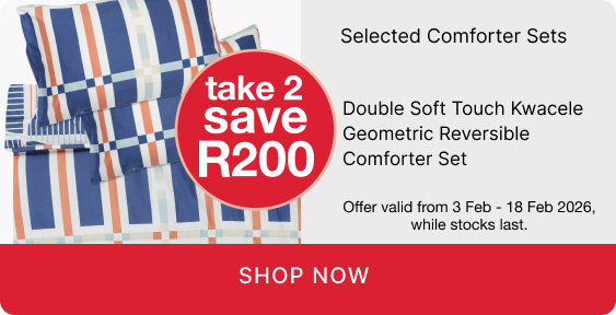 shop comforter sets promotion, shop comforters on a discount, shop value for money comforter sets, take 2 comforter sets and save R200