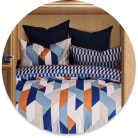 Stylish duvet covers and bedding sets in various colors and fabrics