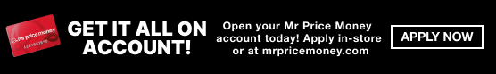 open a mr price money account today and start saving or paying in installments using our account credit service.