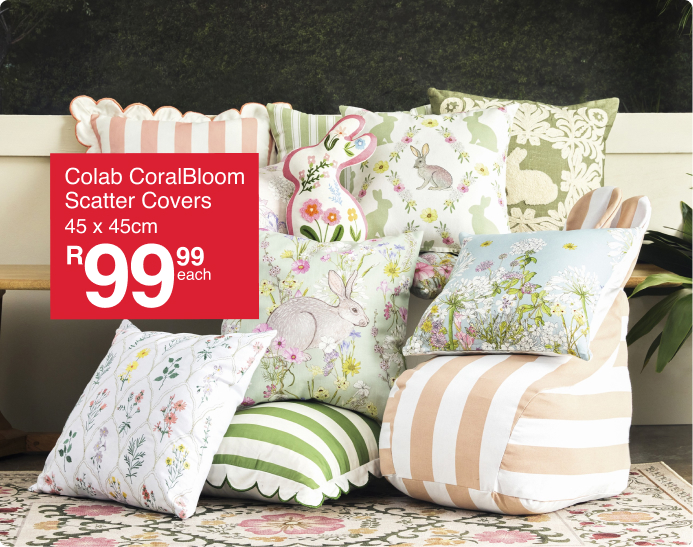 bunnie spetals and pastels as an easter collection for your living room or lounge with easter bunny decorated cushions