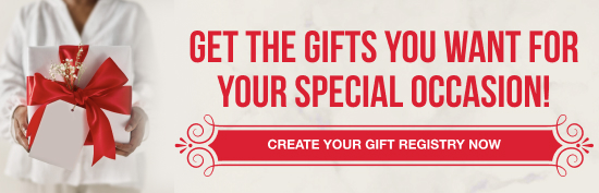 create a gift registry for your special day, whether its a birthday, wedding or baby shower, spoil youreslf with the perfect gift list