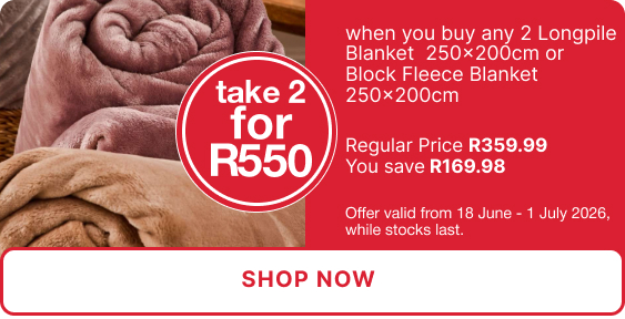 shop fleece blankets promotions from Mr Price Home