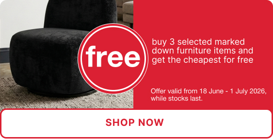 shop 3 for 2 of Furniture items from Mr Price Home