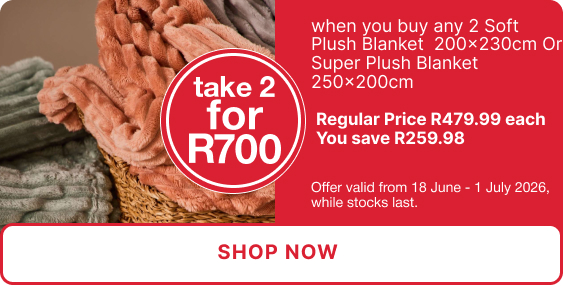 shop plush or printed blankets promotion for Mr Price Home