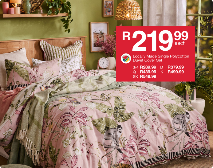 escape the everyday bedroom and floral duvet cover collection created by mr price home online