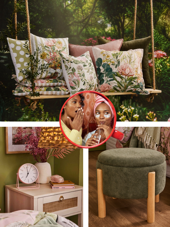 shop saved you a seat is a floral furniture and lounge colleection created by mr price home online, shop cushions, occasional chairs and candles at mr price home online