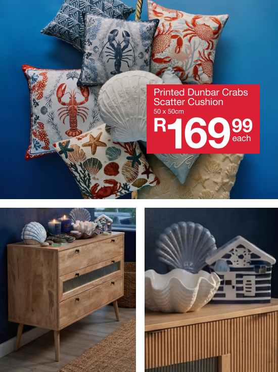 shop go overboard is a coastal bedroom and lounge colleection created by mr price home online